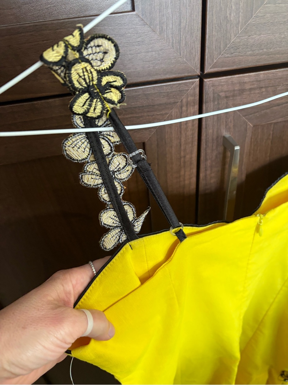 Element Bright Yellow Mini Dress with Black Trim - Picture 2 of 4